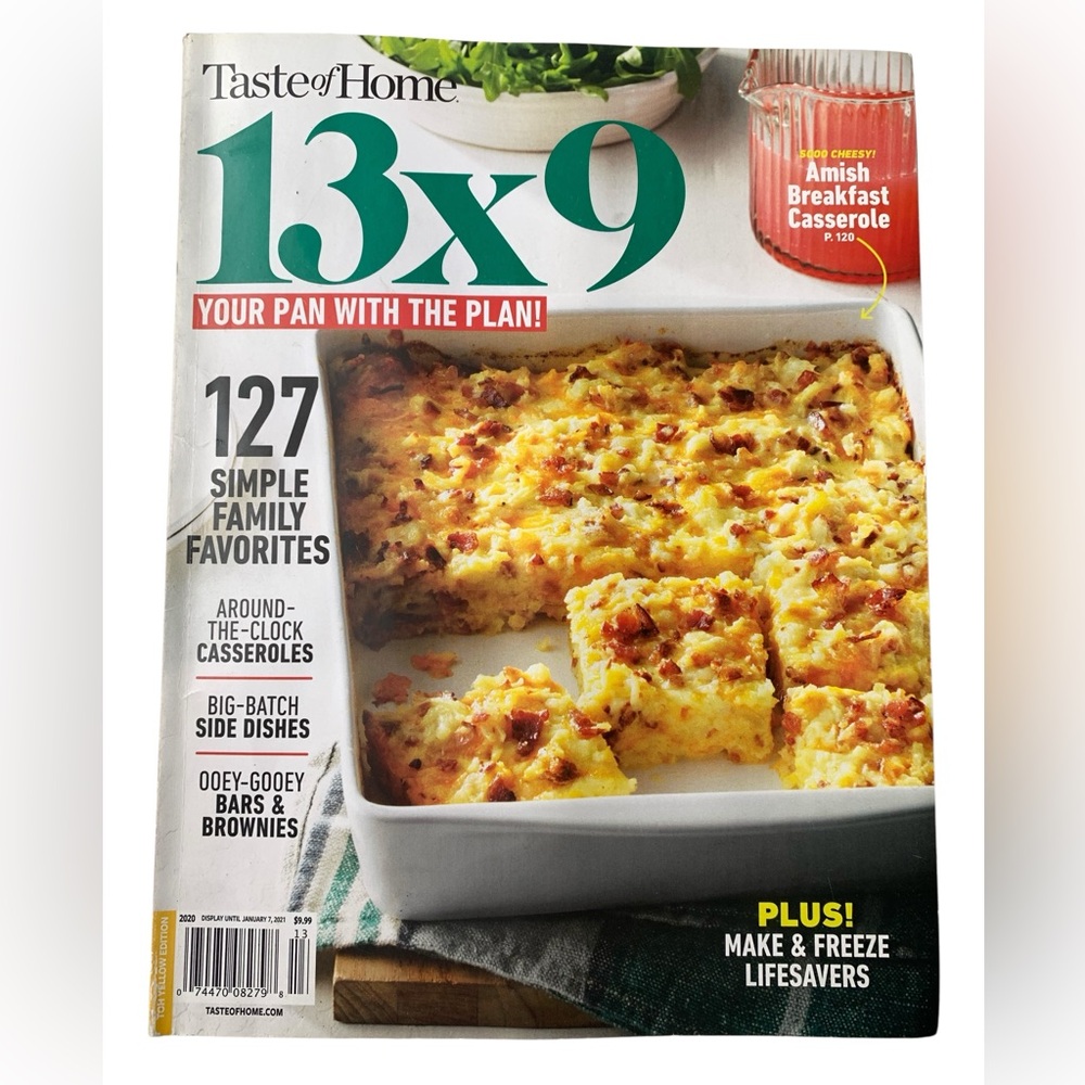 Taste of Home Magazine 2020 Amish Casserole Recipes Kitchen Cooking Make/Freeze